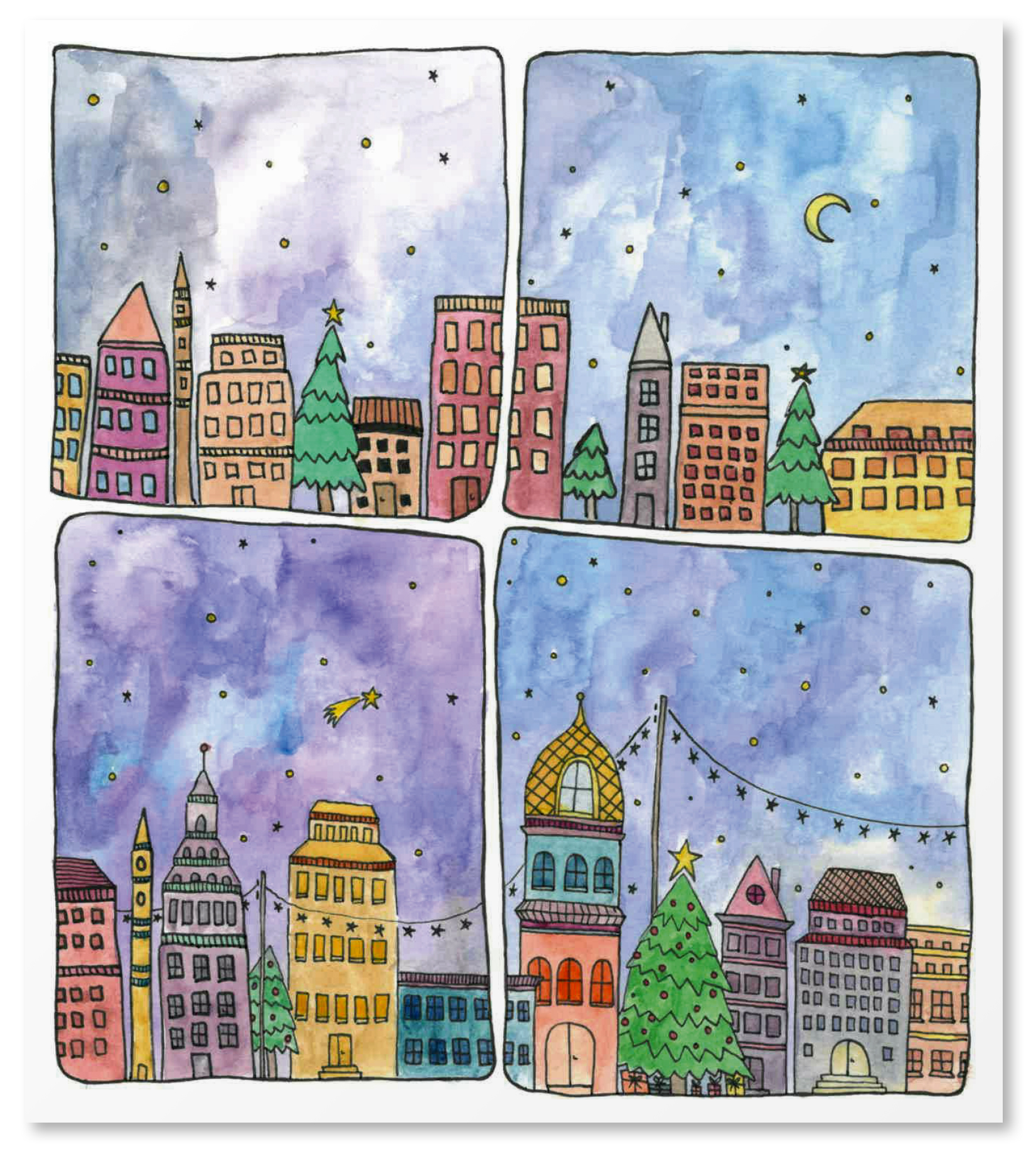 Produktfoto Karte „Stadt um Mitternacht“